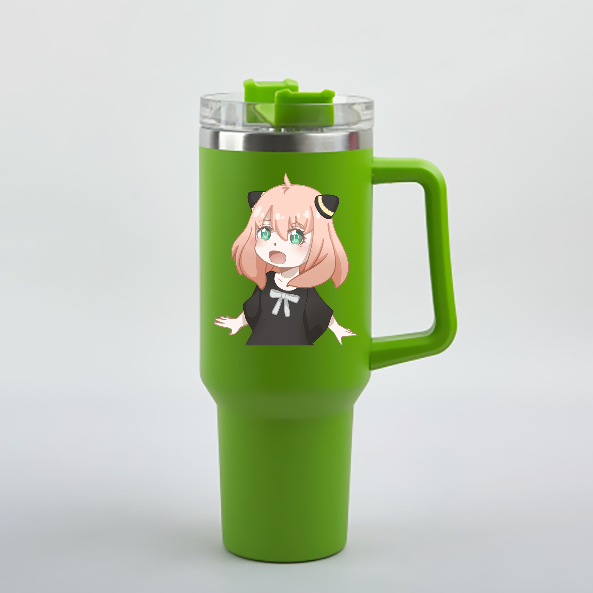 （画像用） SPY×FAMILY间谍家家酒 1200mL車用タンブラー - クリスタルステッカー（プラスチックストロー付き）